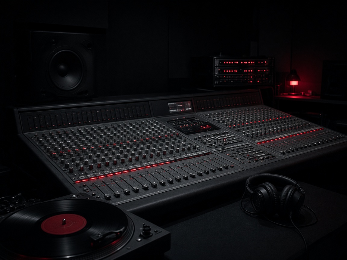 Studio mixing console and turntable — Publish music and professional production